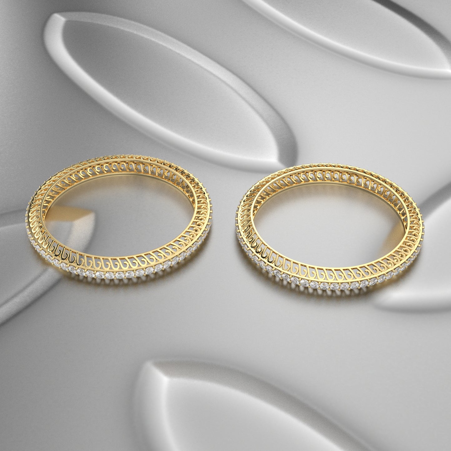 Yellow gold Avarta Bangle 925 Sterling Silver