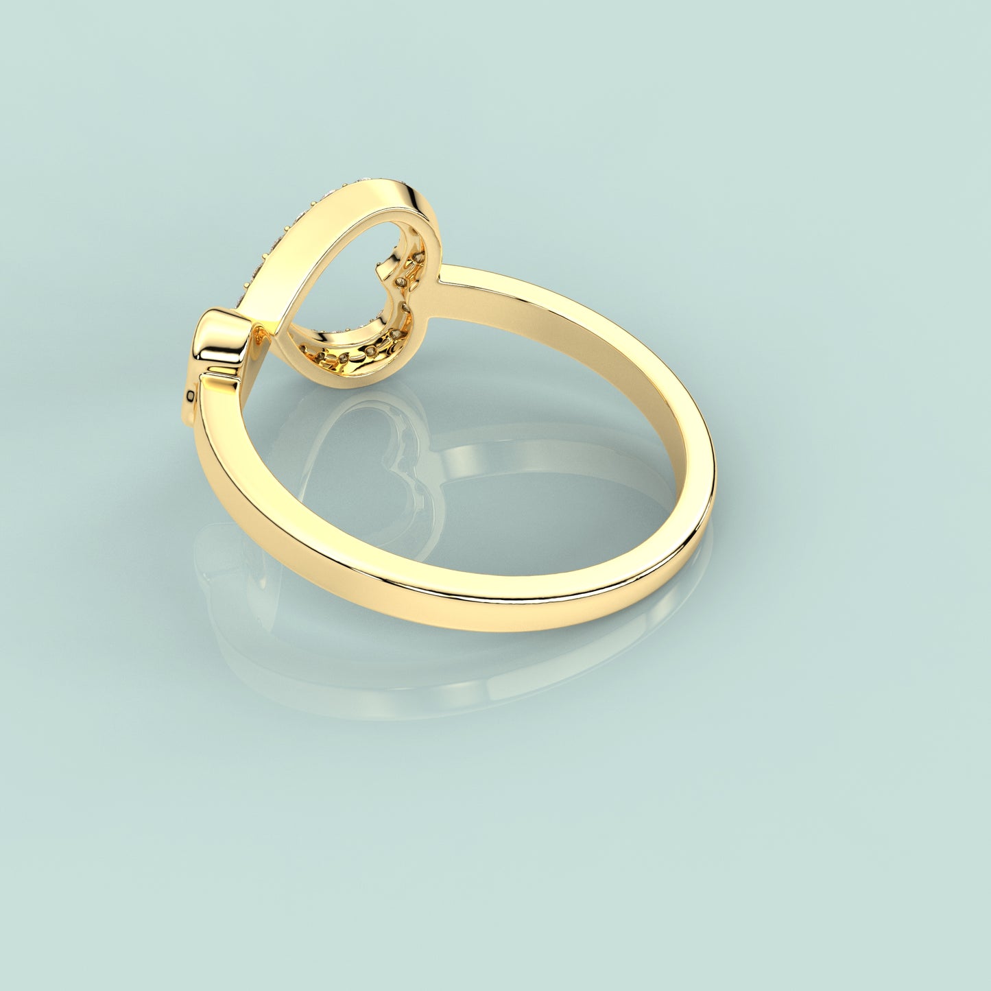 Yellow Love heart 925 Silver Ring