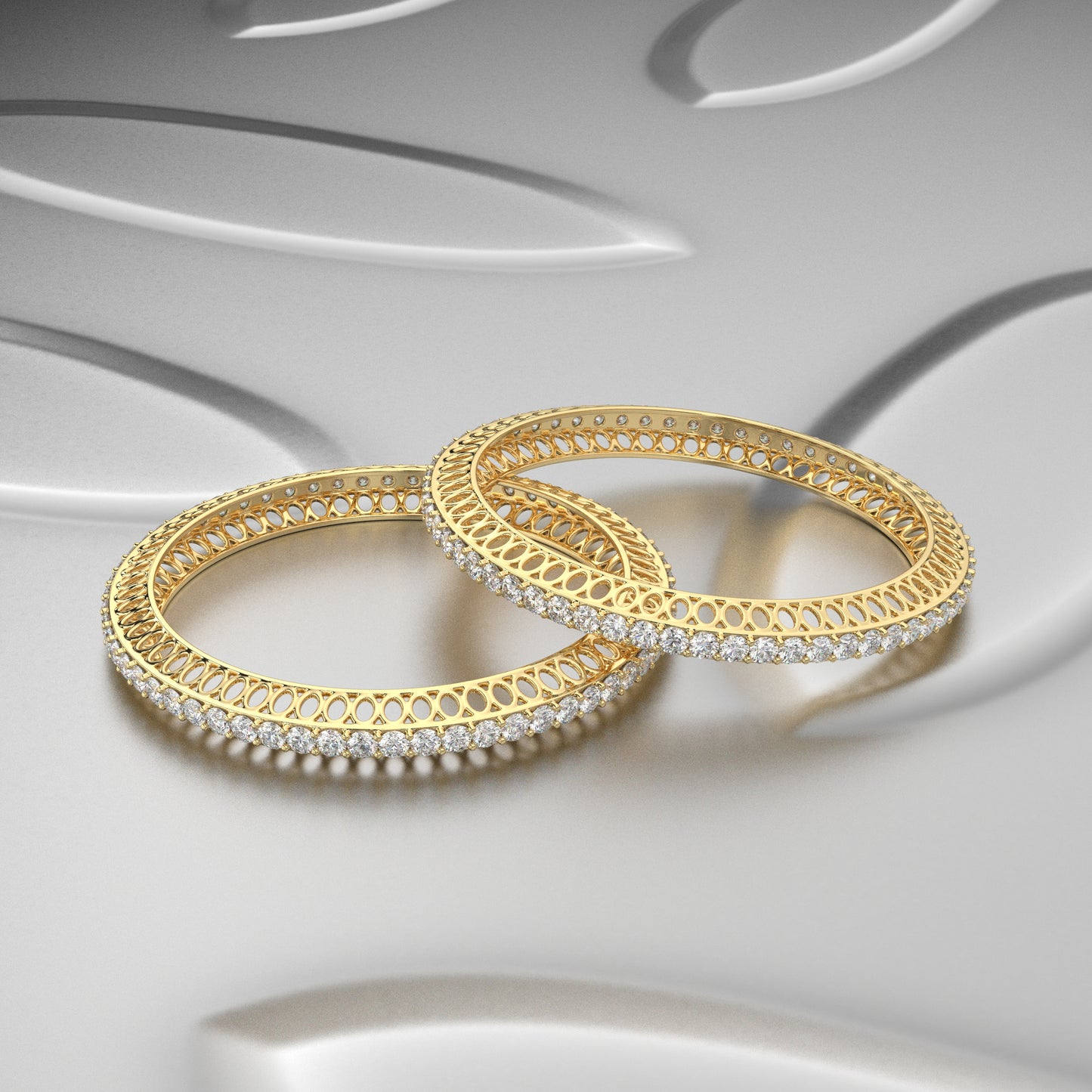 Yellow gold Feshikha Bangle 925 Sterling Silver