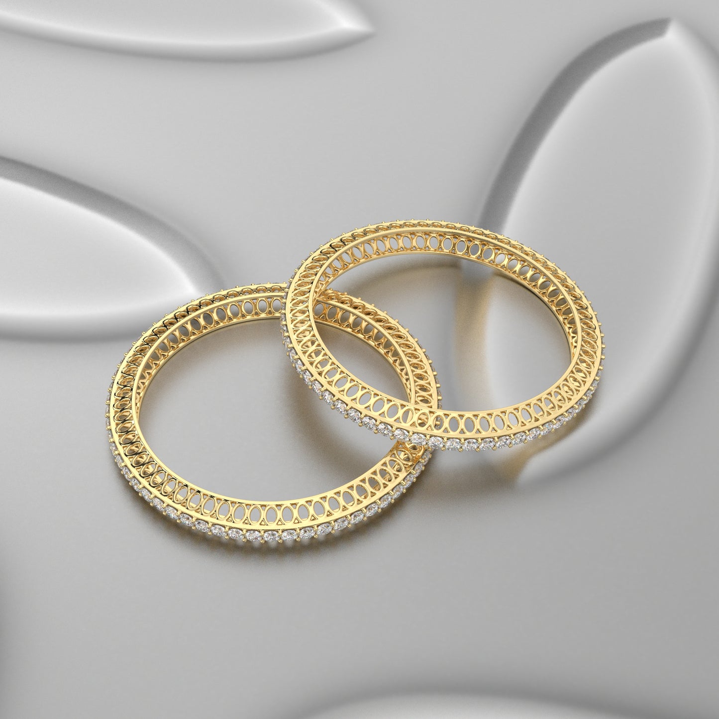 Yellow gold Feshikha Bangle 925 Sterling Silver