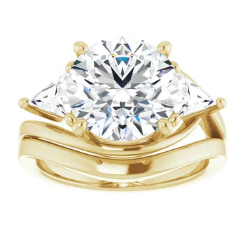 Golden Trio Solitaire Ring