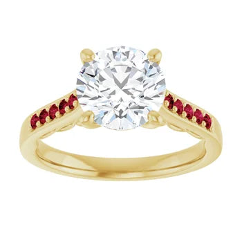 Crimson Pave Engagement Ring