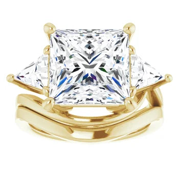 Golden Trio Solitaire Ring