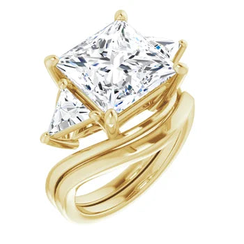 Golden Trio Solitaire Ring