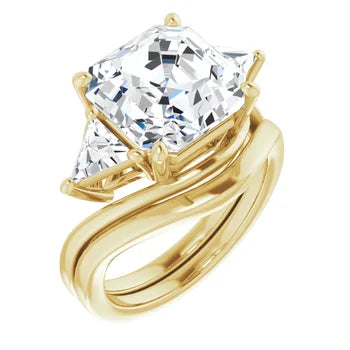 Golden Trio Solitaire Ring