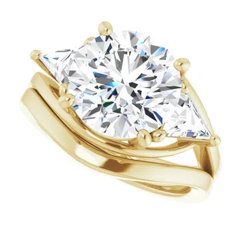 Golden Trio Solitaire Ring